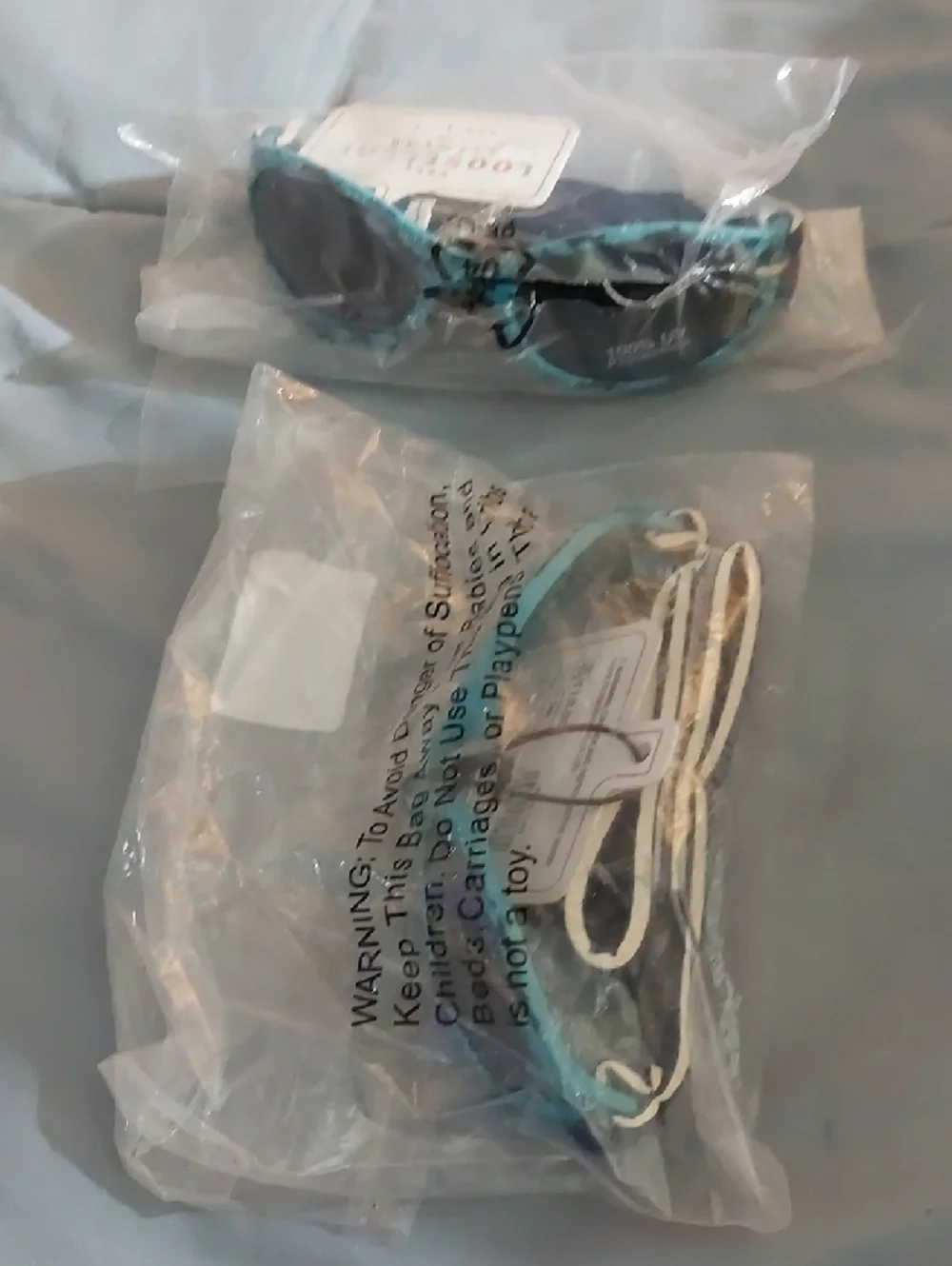 Looseleaf Two Pair Shark Print Baby Sunglasses in Teal Blue